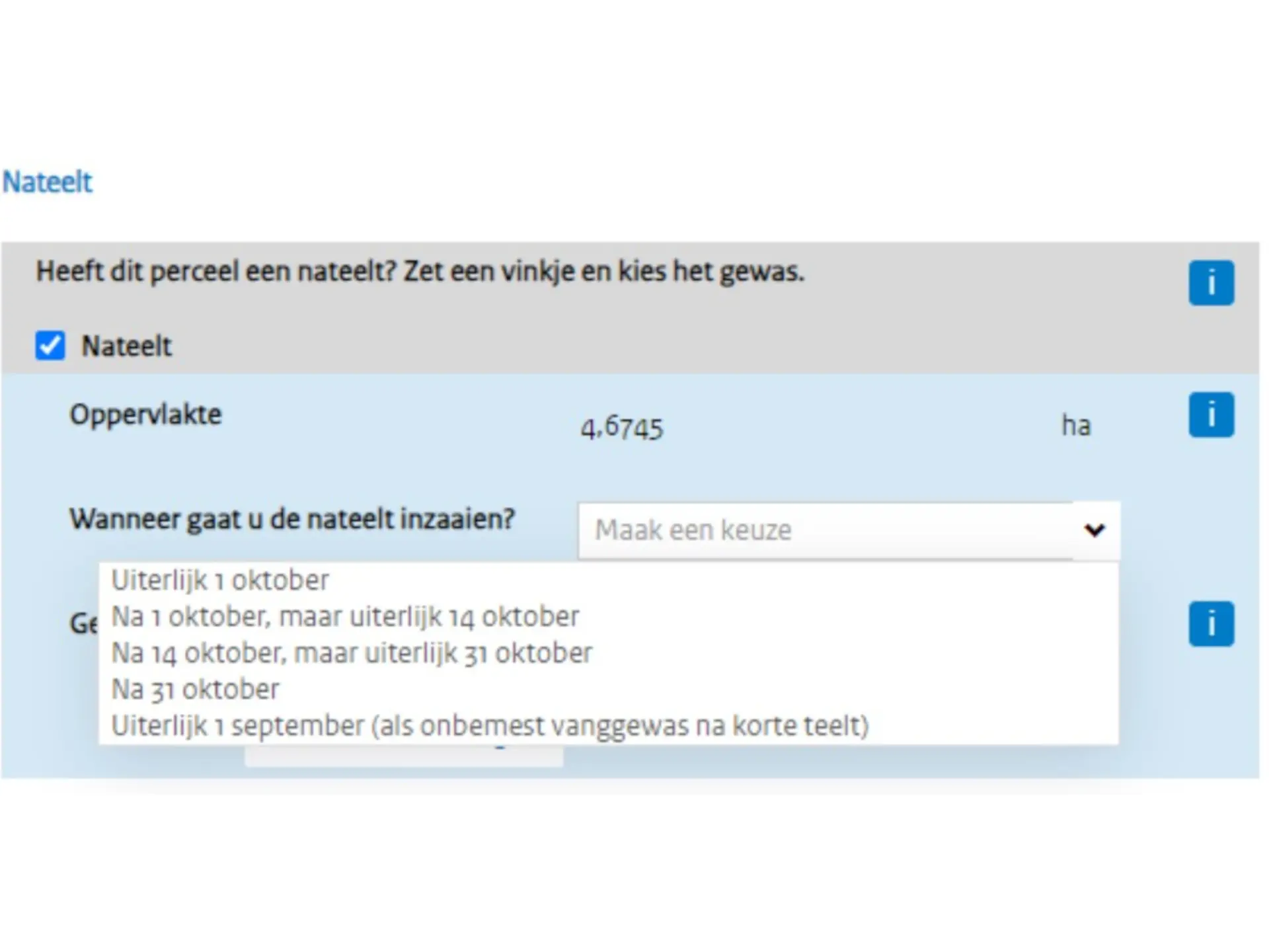 GLB-aanvraag Nateelt